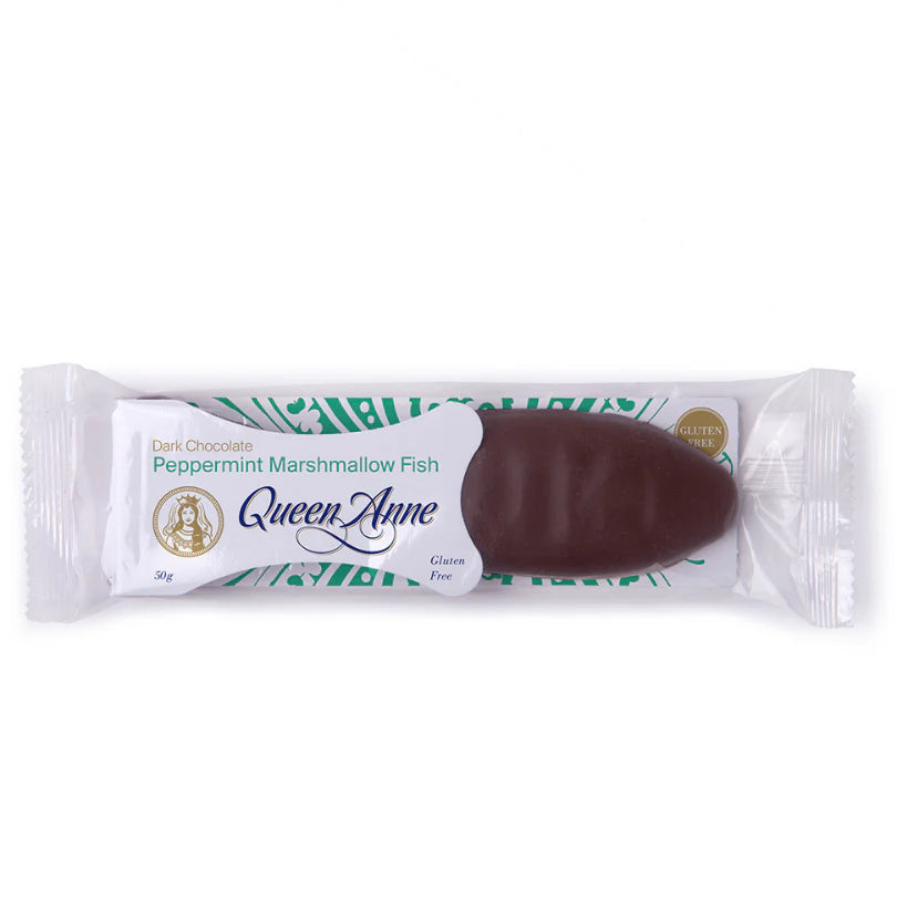 Queen Anne Chocolate - Dark Chocolate Peppermint Marshmallow Fish (50g)
