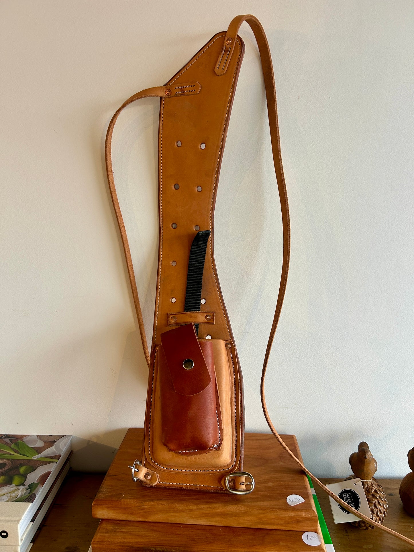 Leather Over the Shoulder Chest Phone and RT Pouch