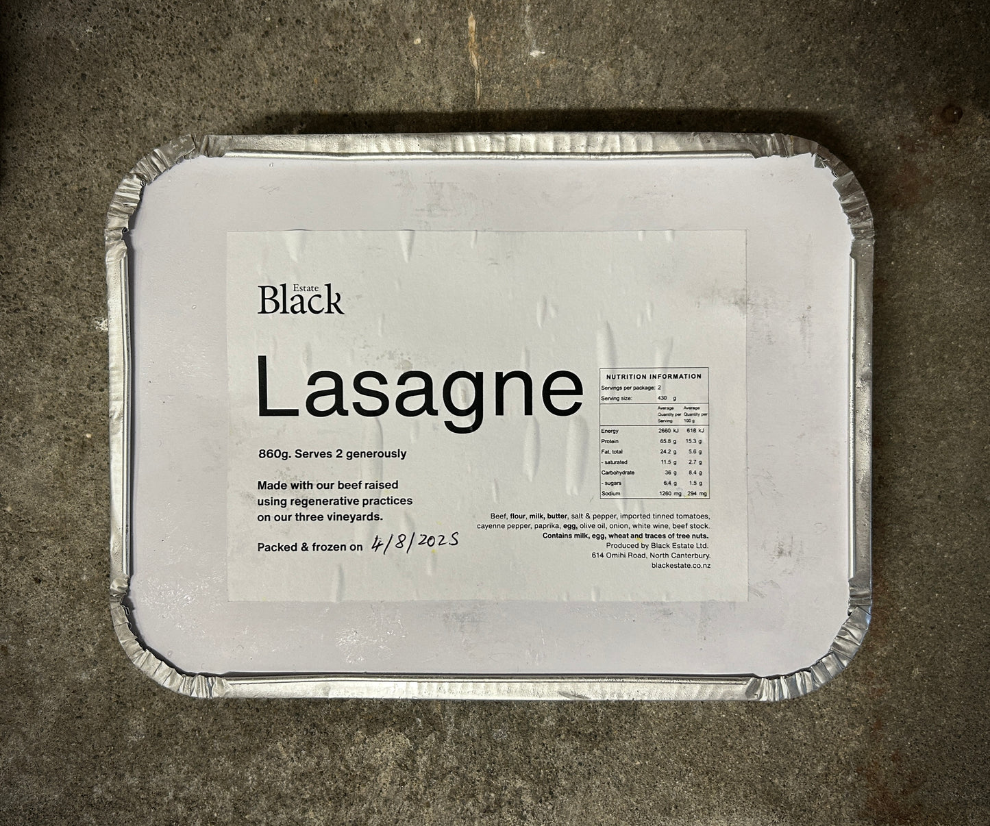 Black Estate - Lasagne (Frozen)