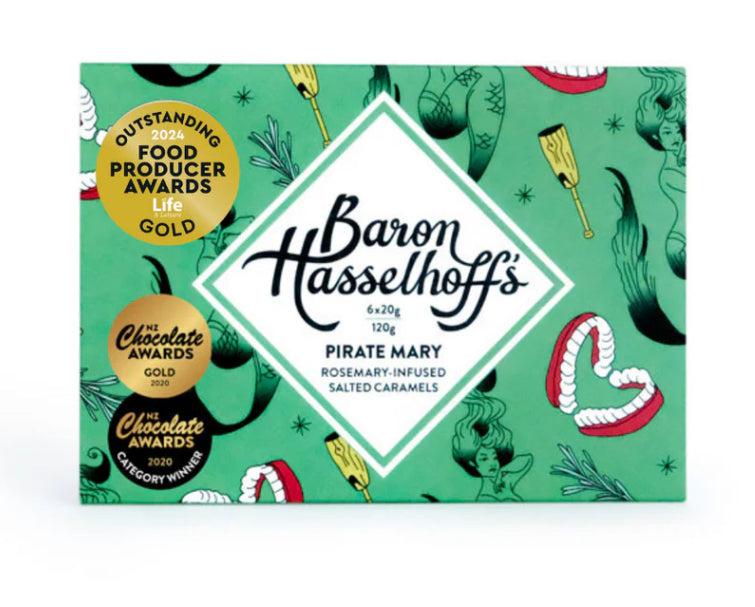 Baron Hasselhoff - PIRATE MARY
ROSEMARY INFUSED SALTED CARAMELS