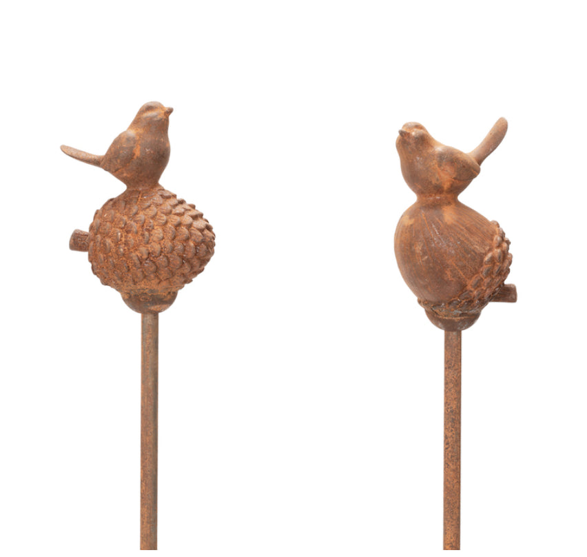 Bird on Acorn Garden Stake (Cast Iron)
