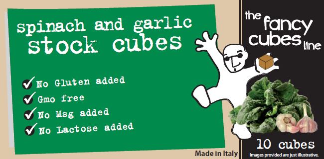 The Fancy Cube line- Spinach & Garlic Stock Cubes