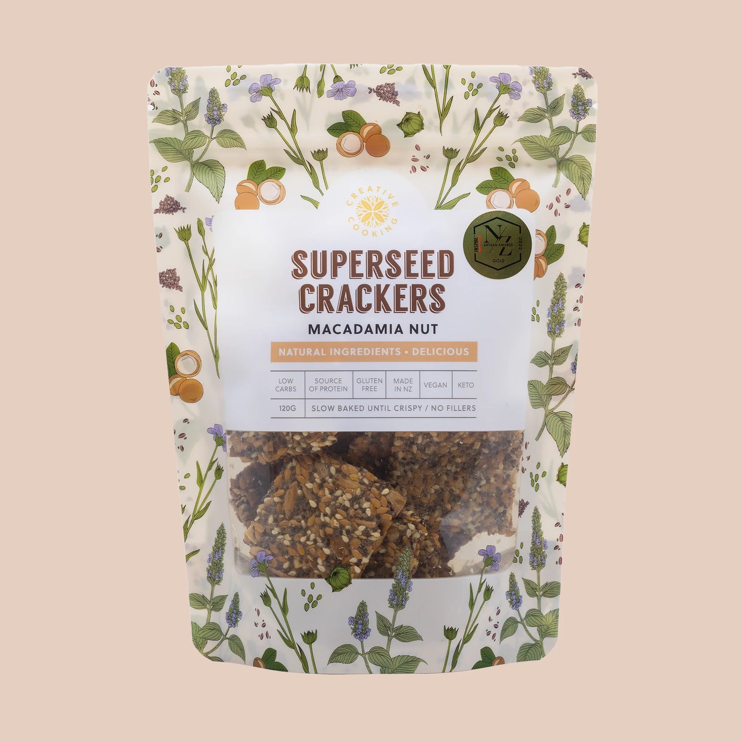 SuperSeed Crackers - Macadamia Nut (120g)