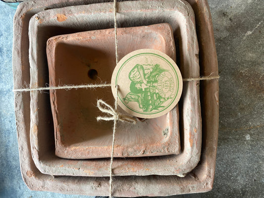 Square Triple Piece Terracotta Pots
