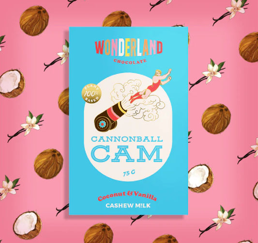 Wonderland Chocolate - Cannonball Cam (Coconut & Vanilla Cashew Milk Chocolate)