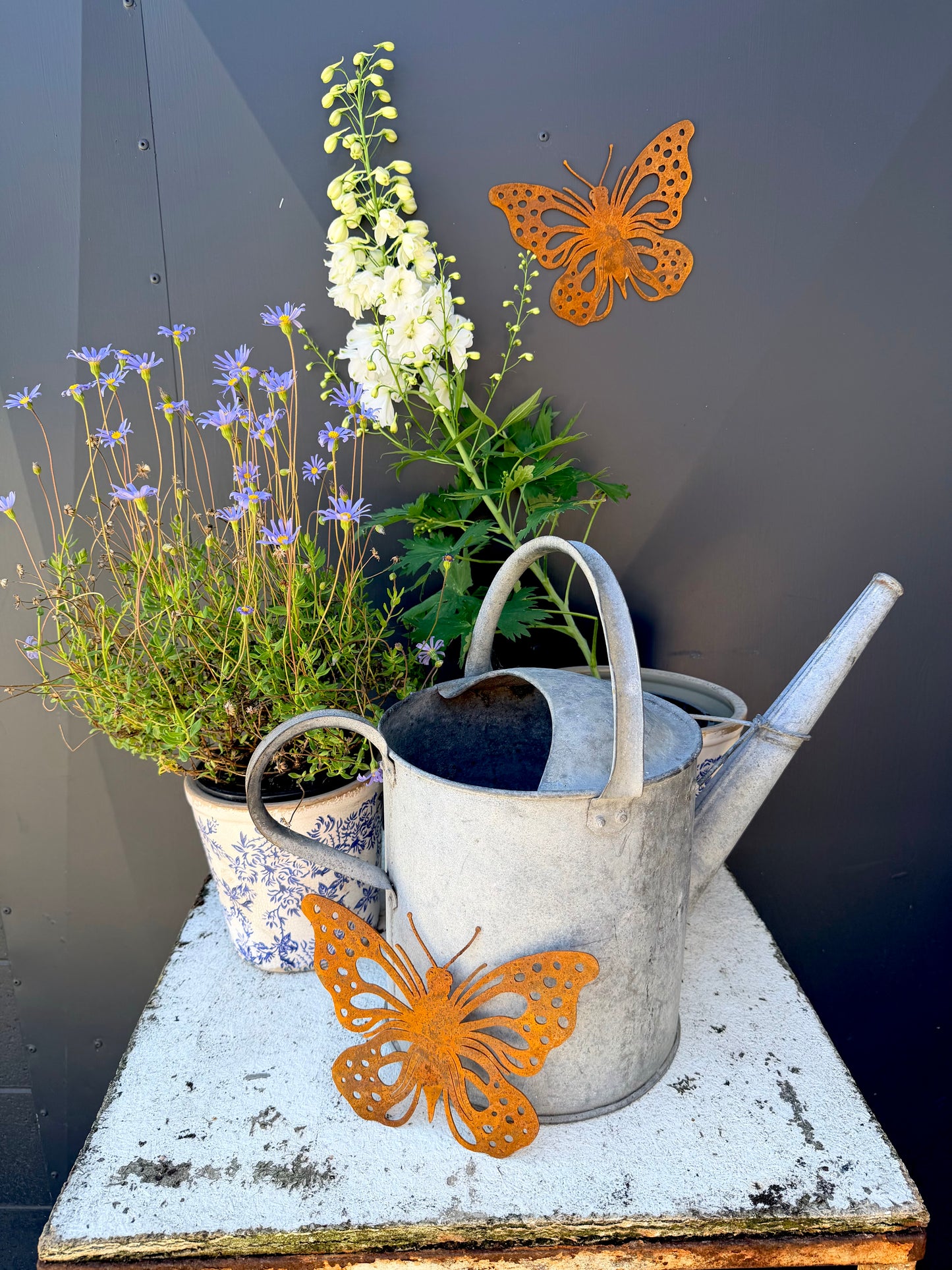 Pot Hanger Butterfly Corten Steel