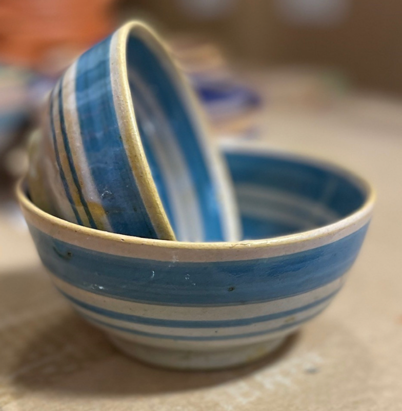 Light Blue Stripe Bowl - 10CM