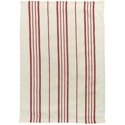 Karma Tea Towel Pure Linen Red Stripe
